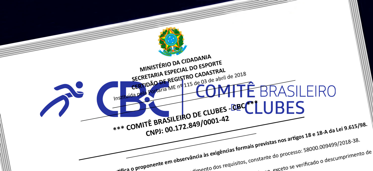 CBC recebe renovação de sua Certidão de Registro Cadastral da Secretaria Especial do Esporte