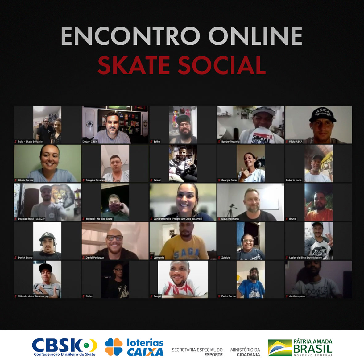 CBSk realiza encontros online com os mais de 100 projetos mapeados pela frente Skate Social