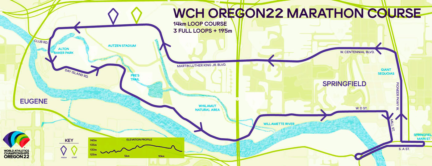 É definido o percurso das maratonas do Mundial de Atletismo Oregon 2022