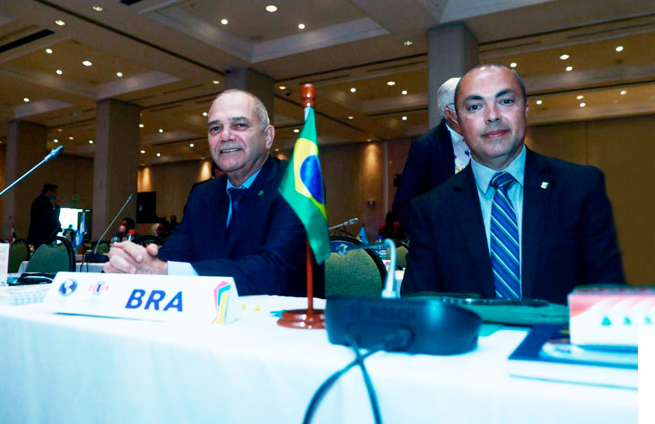 Paulo Wanderley e Rogério Sampaio estão em Cali para participar da Assembleia Geral da PanAm Sports